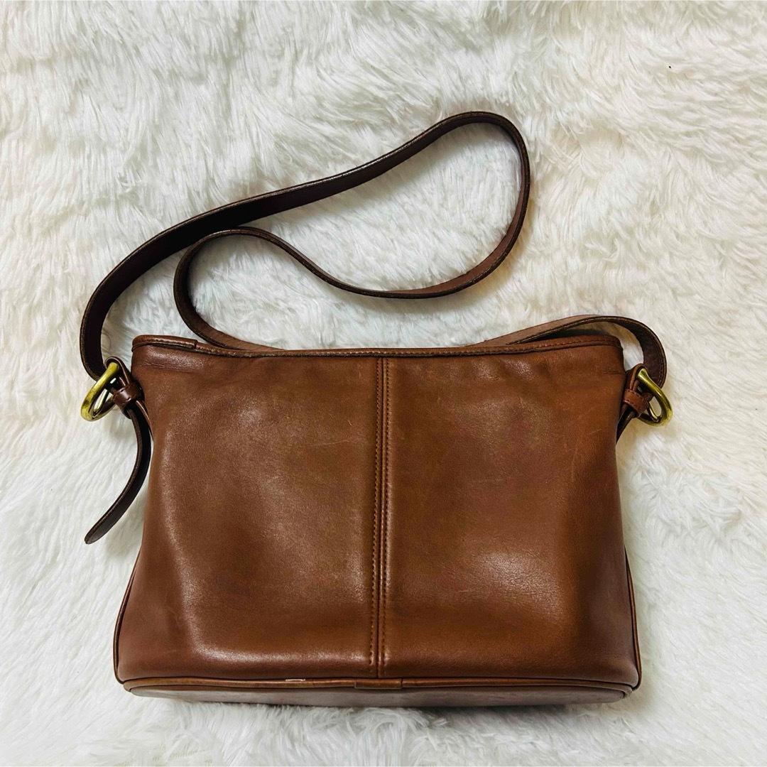 COACH オールドコーチ オールレザー ショルダーバッグ ブラウン 4143