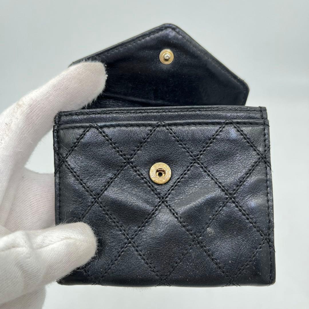 CHANEL ケース 小銭入れ ビコローレ ココマーク 黒 レザー