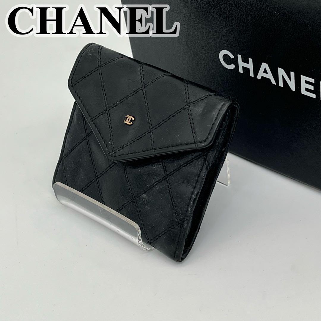 CHANEL ケース 小銭入れ ビコローレ ココマーク 黒 レザー