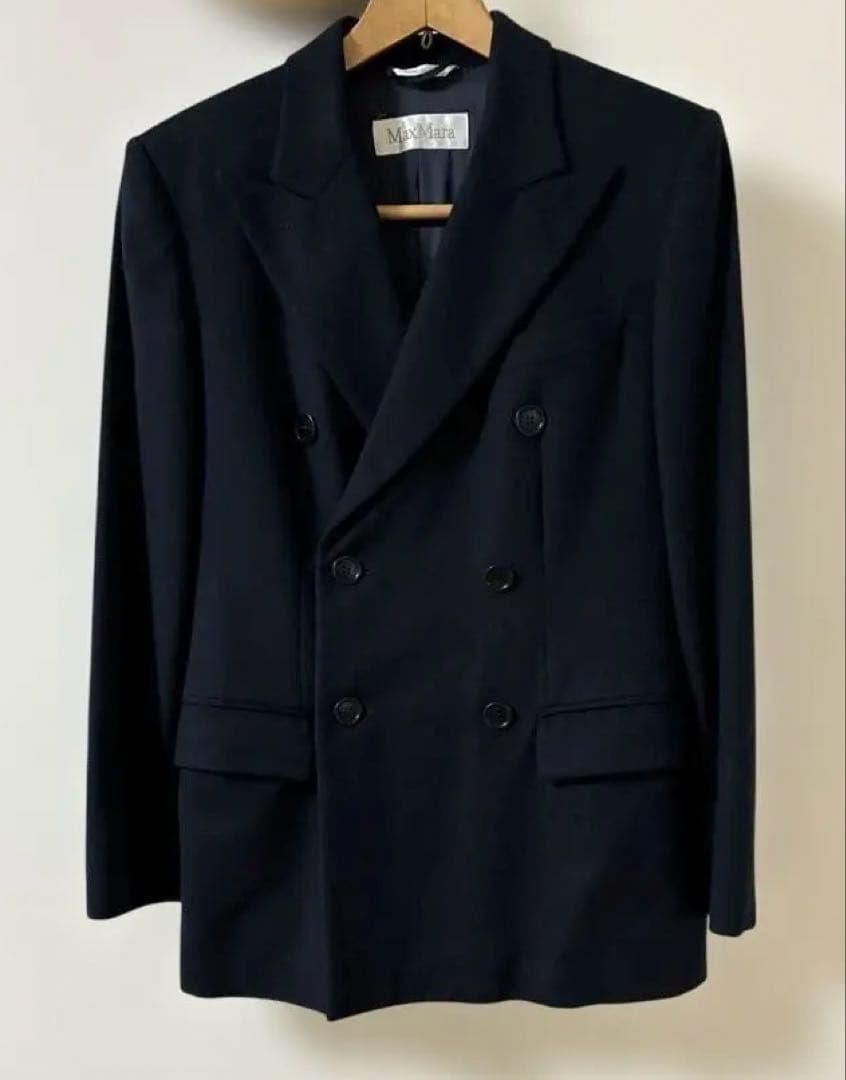 MaxMara ネイビー ダブルブレストジャケット　40 マックスマーラ