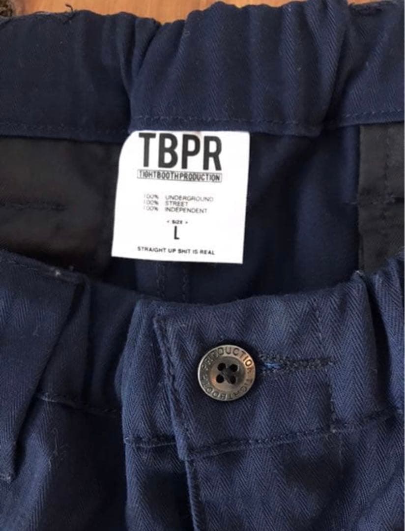 TBPR ネイビー ストレートパンツ L
