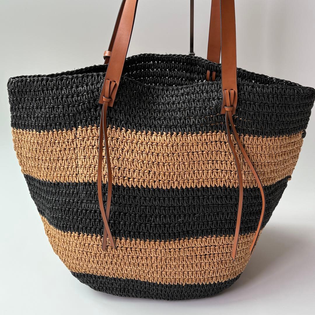 極美品✨ ローレンラルフローレン　カゴバック　編み込み　肩掛け　タグ付きチャーム