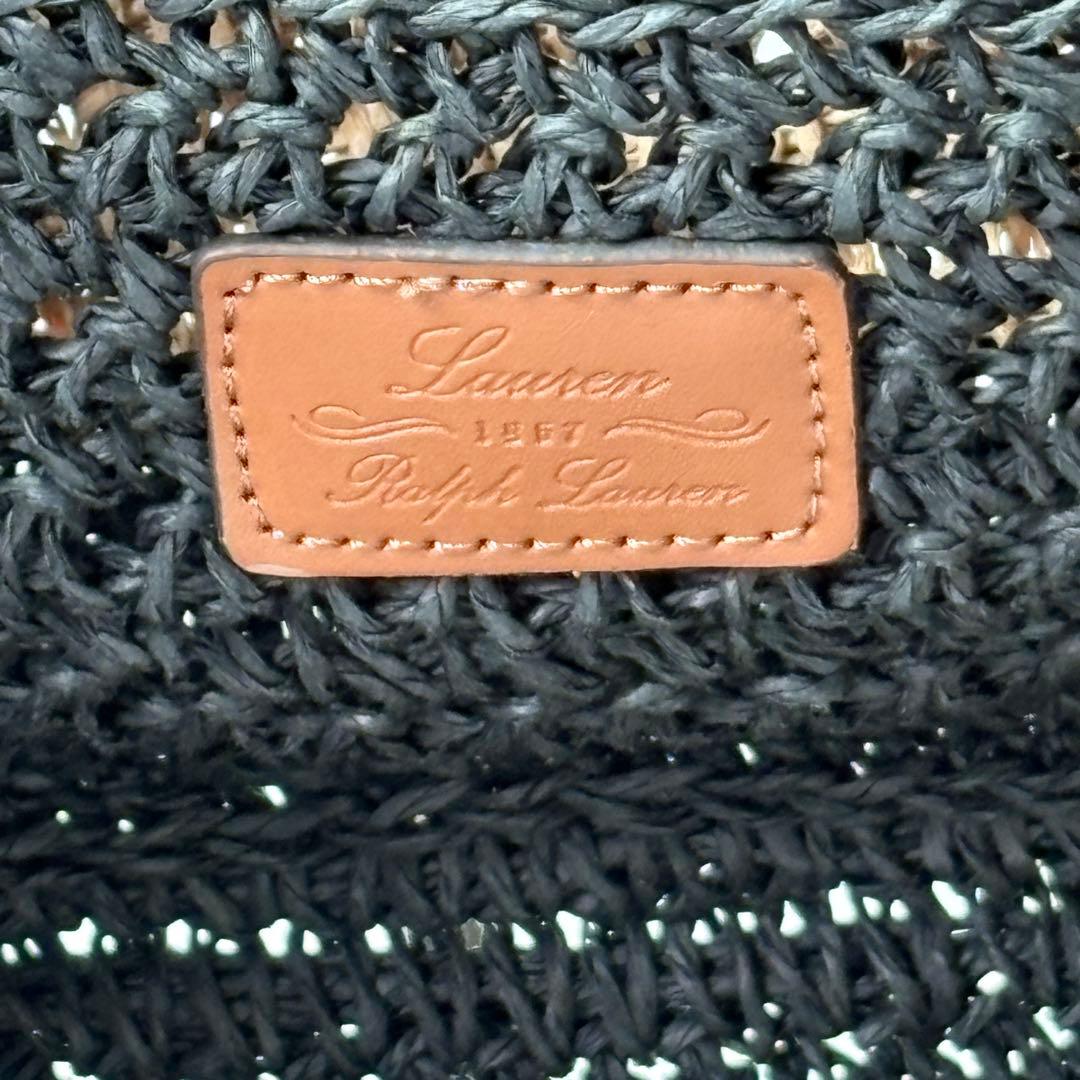 極美品✨ ローレンラルフローレン　カゴバック　編み込み　肩掛け　タグ付きチャーム