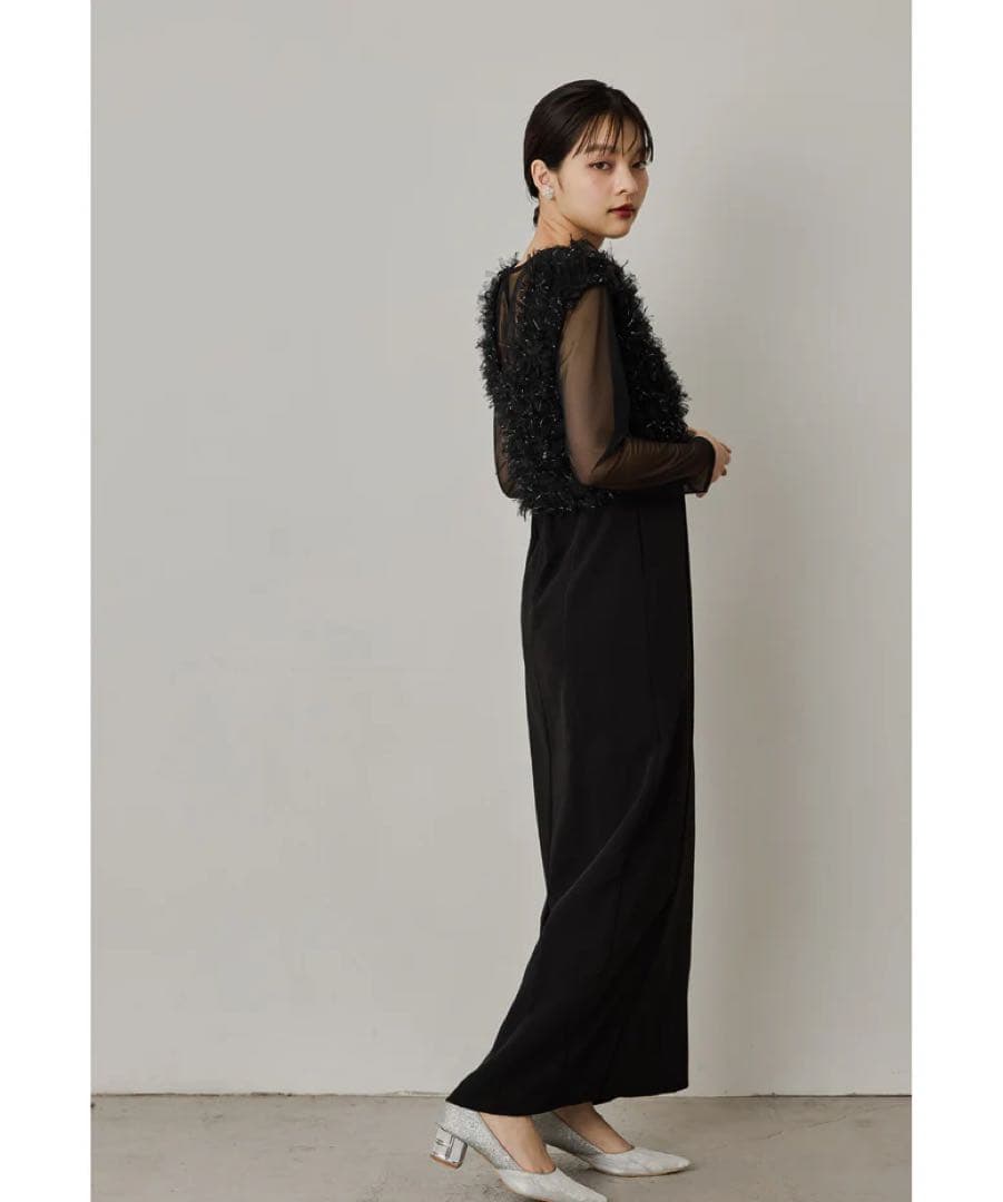 niana フリンジグリッターベストセットドレス