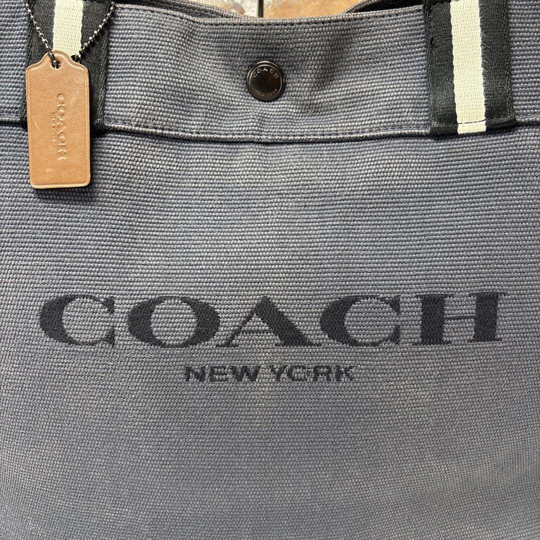COACH　トートバッグ　ネイビー　キャンバス