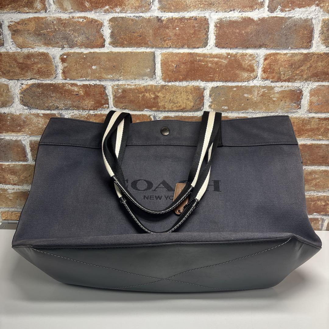 COACH　トートバッグ　ネイビー　キャンバス