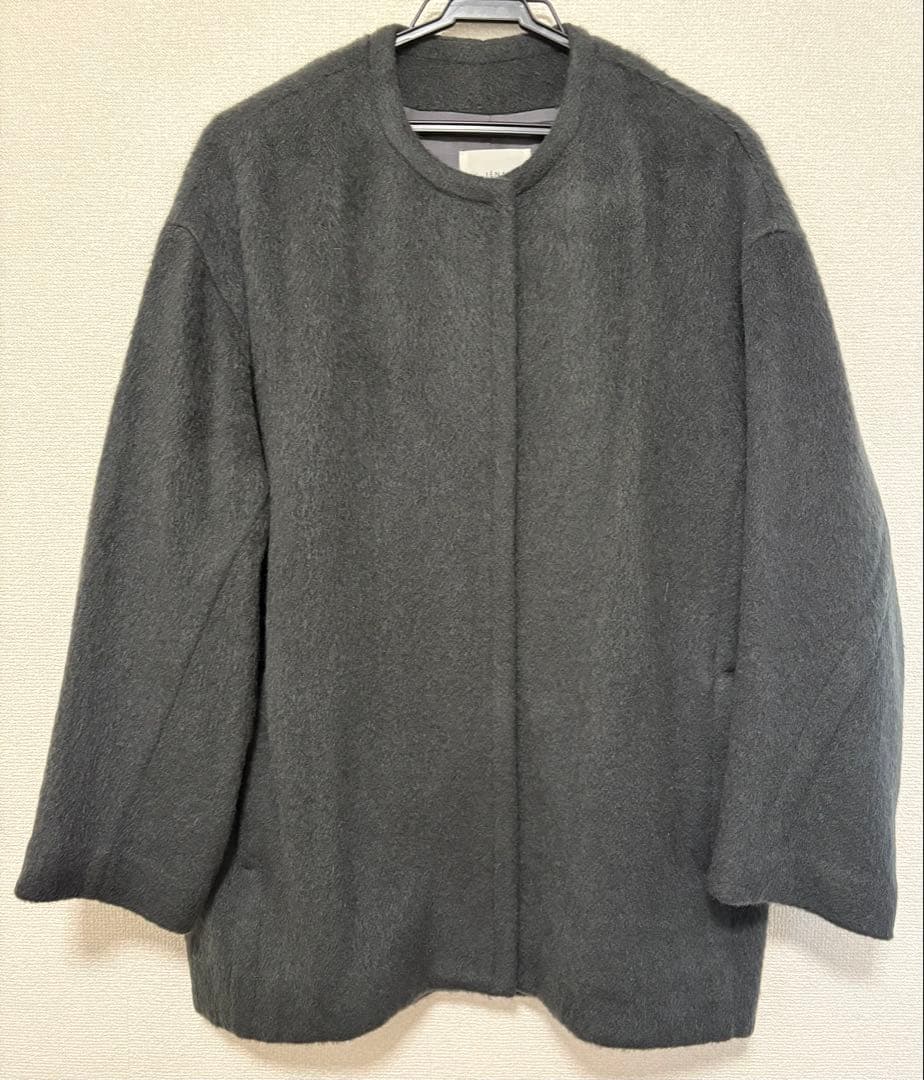 IENA モヘアシャギーハーフコート サイズ36 グレー