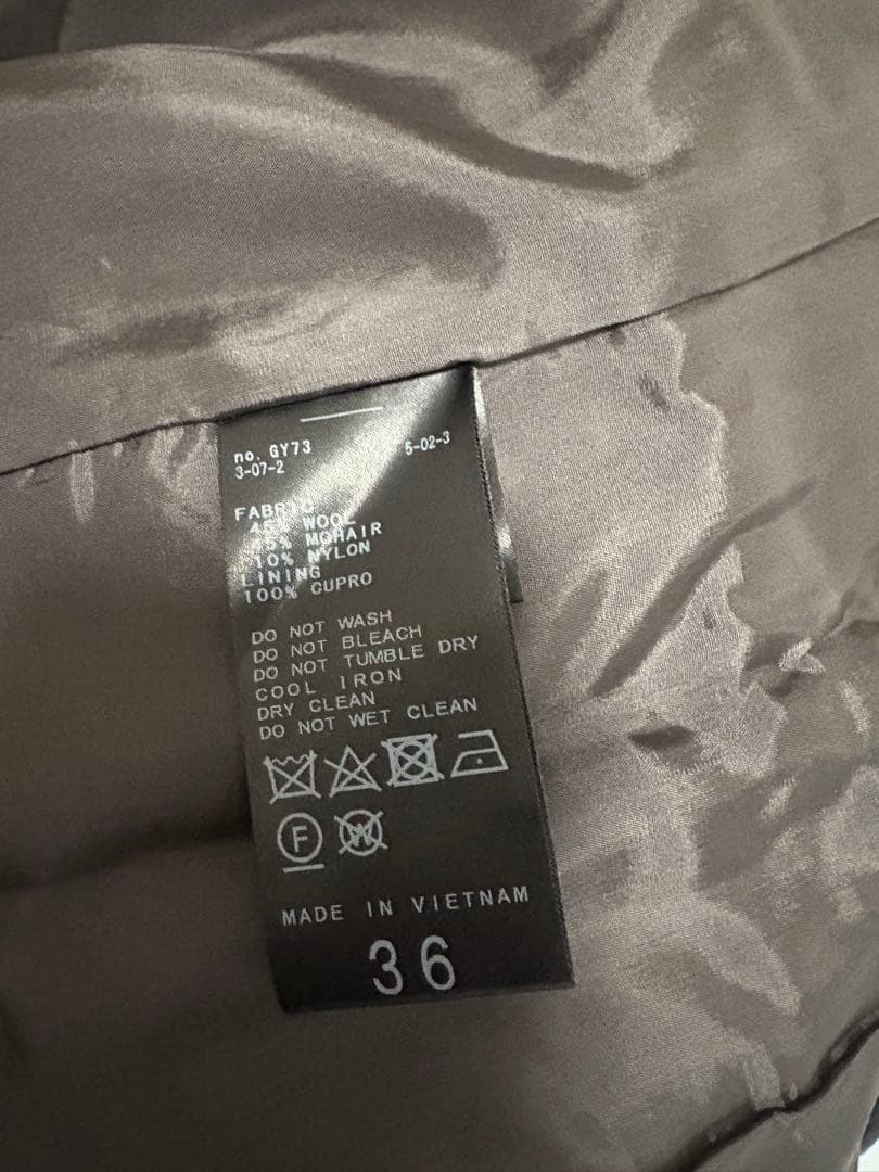 IENA モヘアシャギーハーフコート サイズ36 グレー