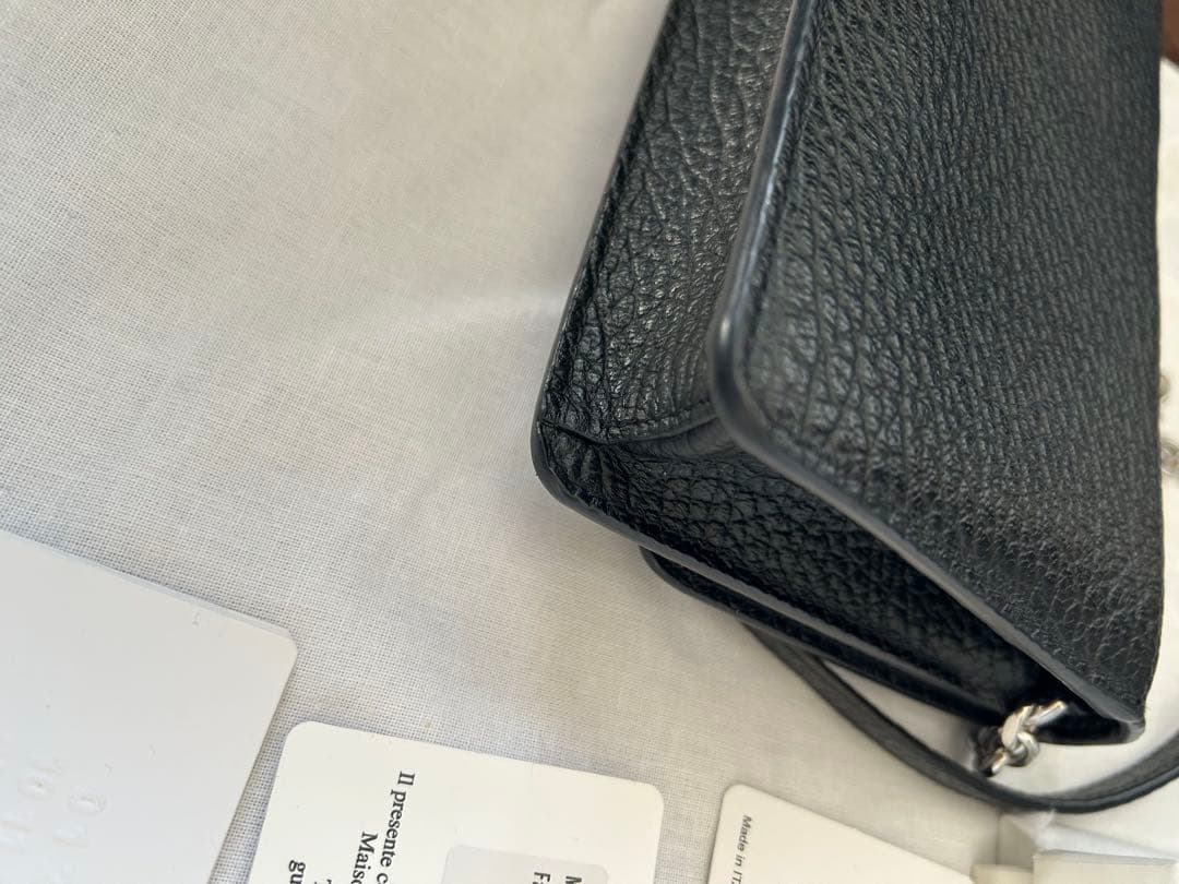 メゾンマルジェラ チェーンロングウォレット 4ステッチ 黒★