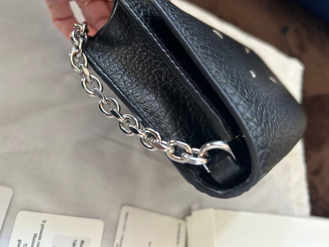 メゾンマルジェラ チェーンロングウォレット 4ステッチ 黒★