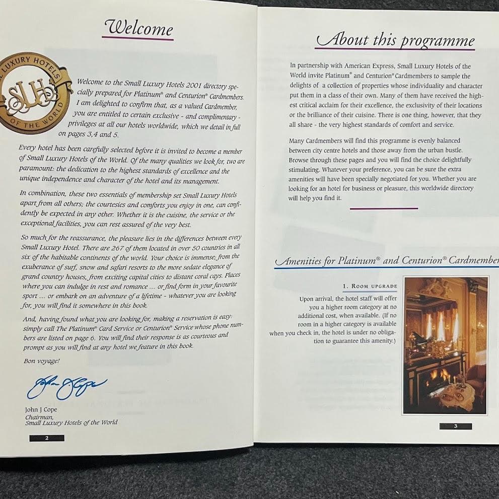 【稀少】SMALL LUXURY HOTELS 2001 DIRECTORY◎
