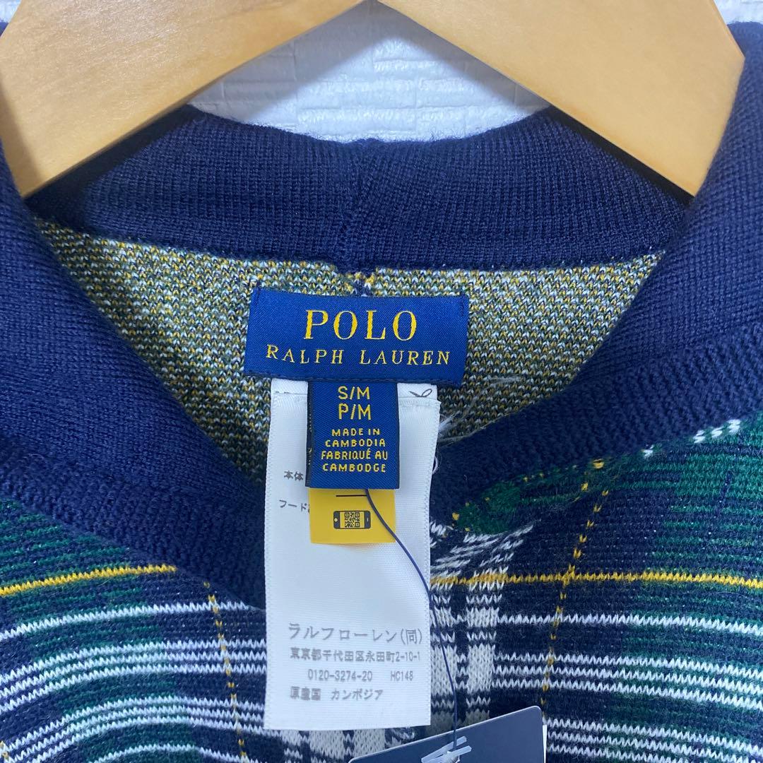 【新品タグ付】POLO RALPH LAUREN ウールフーデッドポンチョニット
