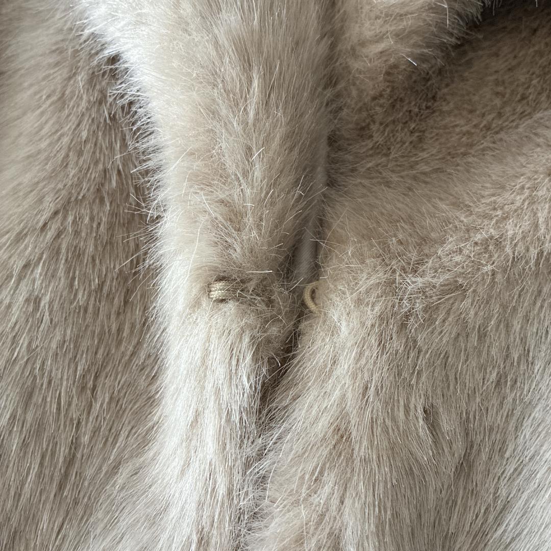 美品 近年 ルルウィルビー♡エコファー コート ジャケット ショールカラー 2