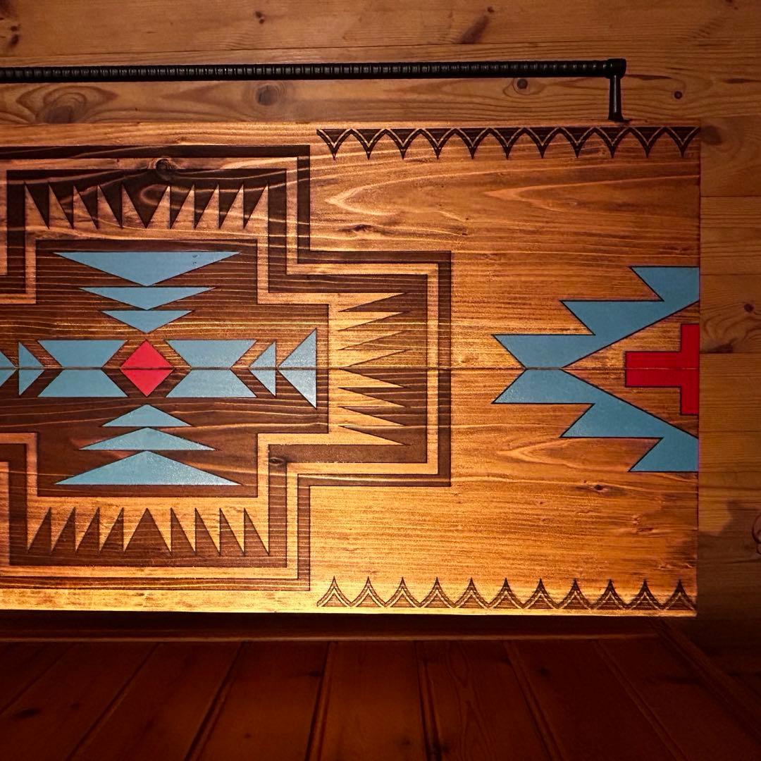 No.564 アイアンローテーブル オルテガテーブル　ネイティブ柄