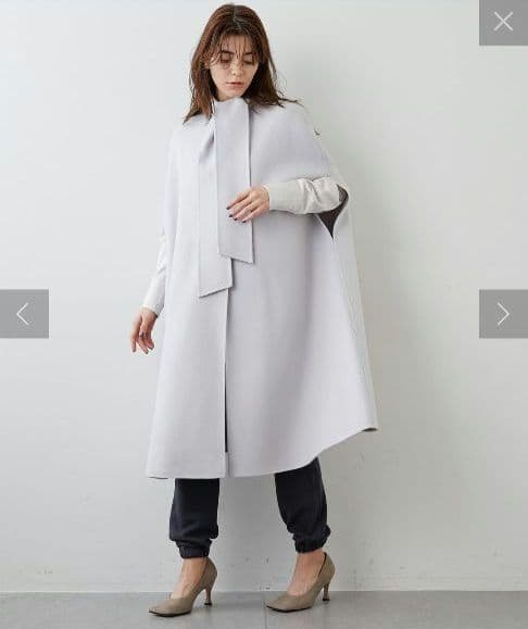 ダブルフェイス✨️Whim Gazette ジーロンラムリバーコート ボウタイ