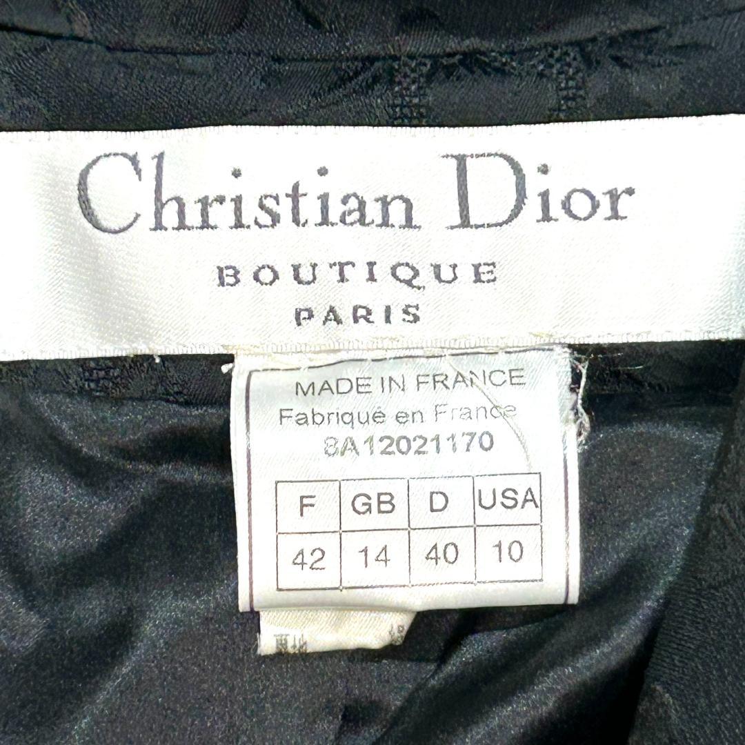 クリスチャンディオール　ガリアーノ期　　ジャケット　総柄　黒　チェスターコート