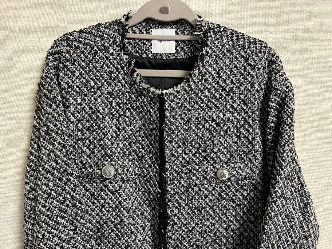 ゆっぴーさま専用【新品・未使用】Apart by ツイードノーカラージャケット