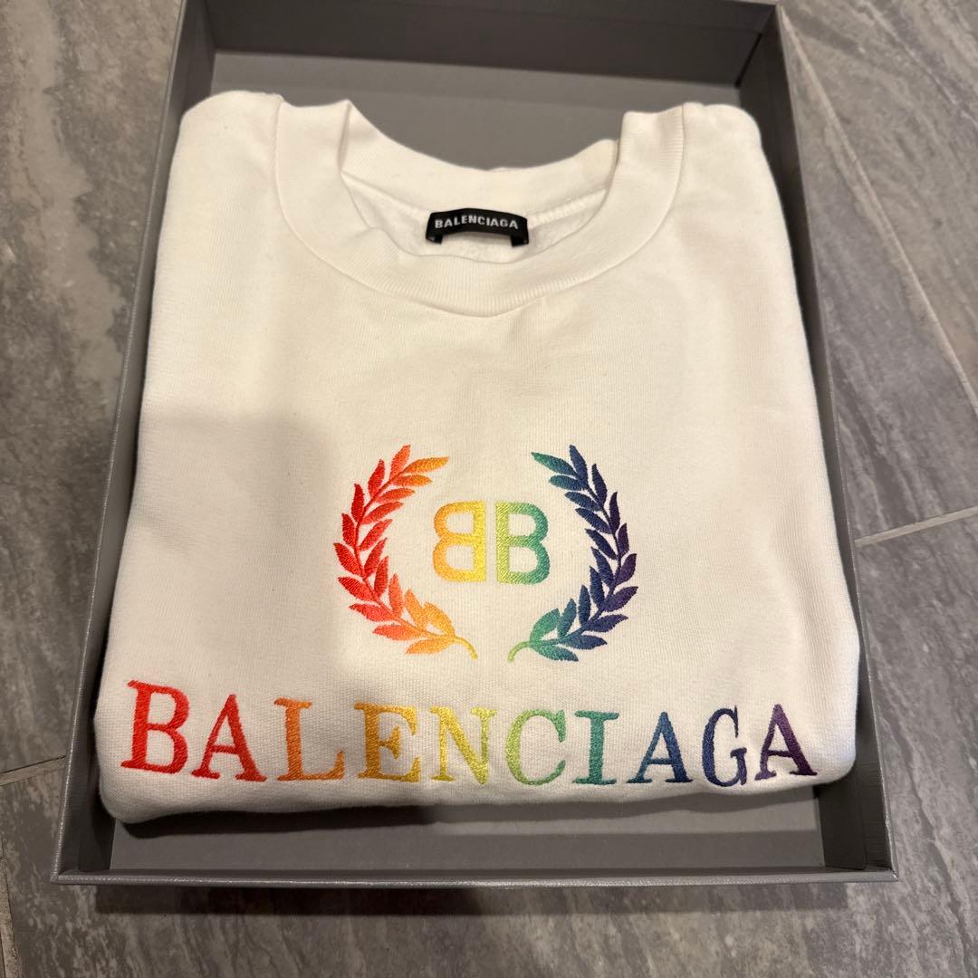 BALENCIAGA バレンシアガ レインボー スウェット 白　130㎝