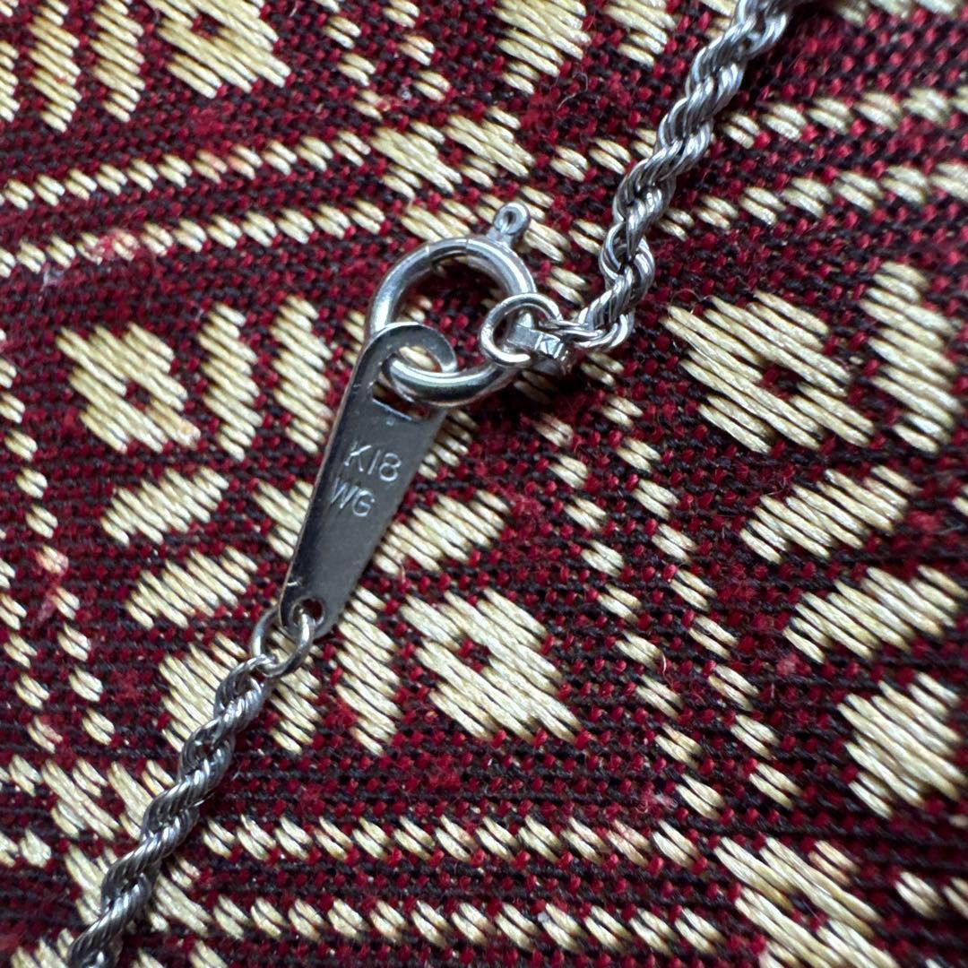 K18ホワイトゴールド ツイストチェーンネックレス