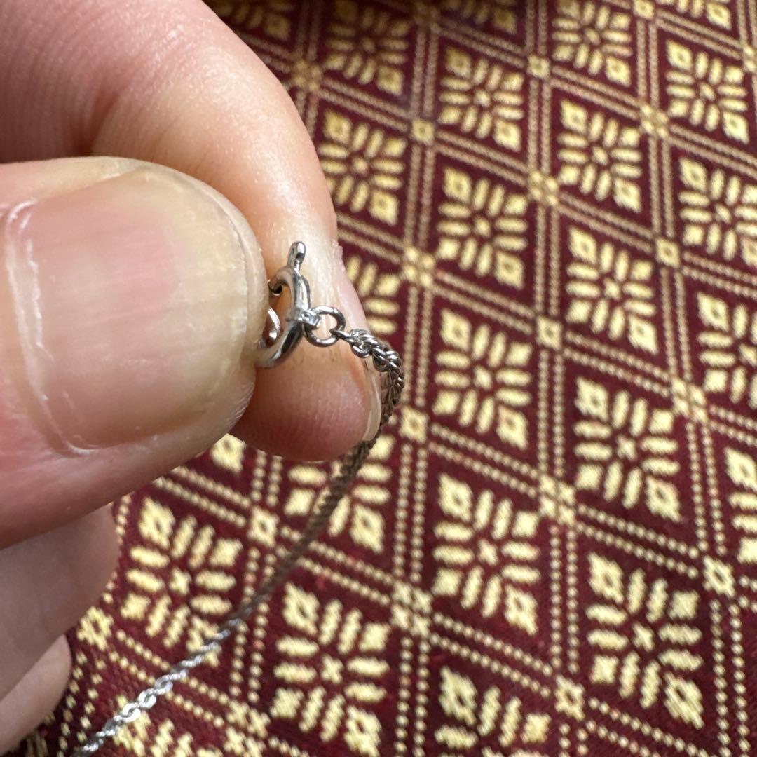 K18ホワイトゴールド ツイストチェーンネックレス