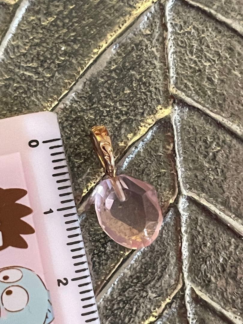 agete k10 ローズクォーツ ネックレスチャーム