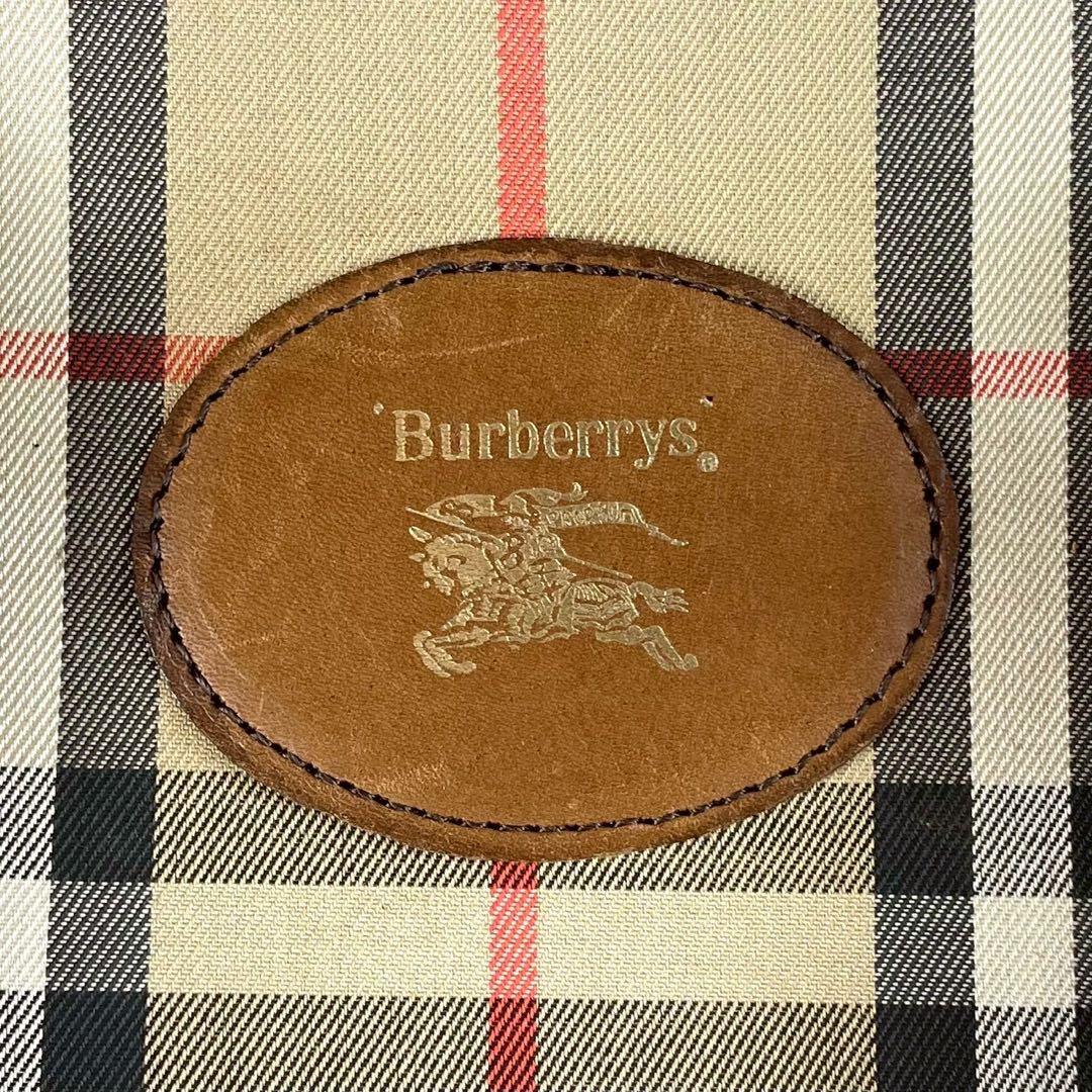 希少　バーバリー　ノバチェック　ボストンバッグ　ハンドバッグ　大容量　ホースロゴ