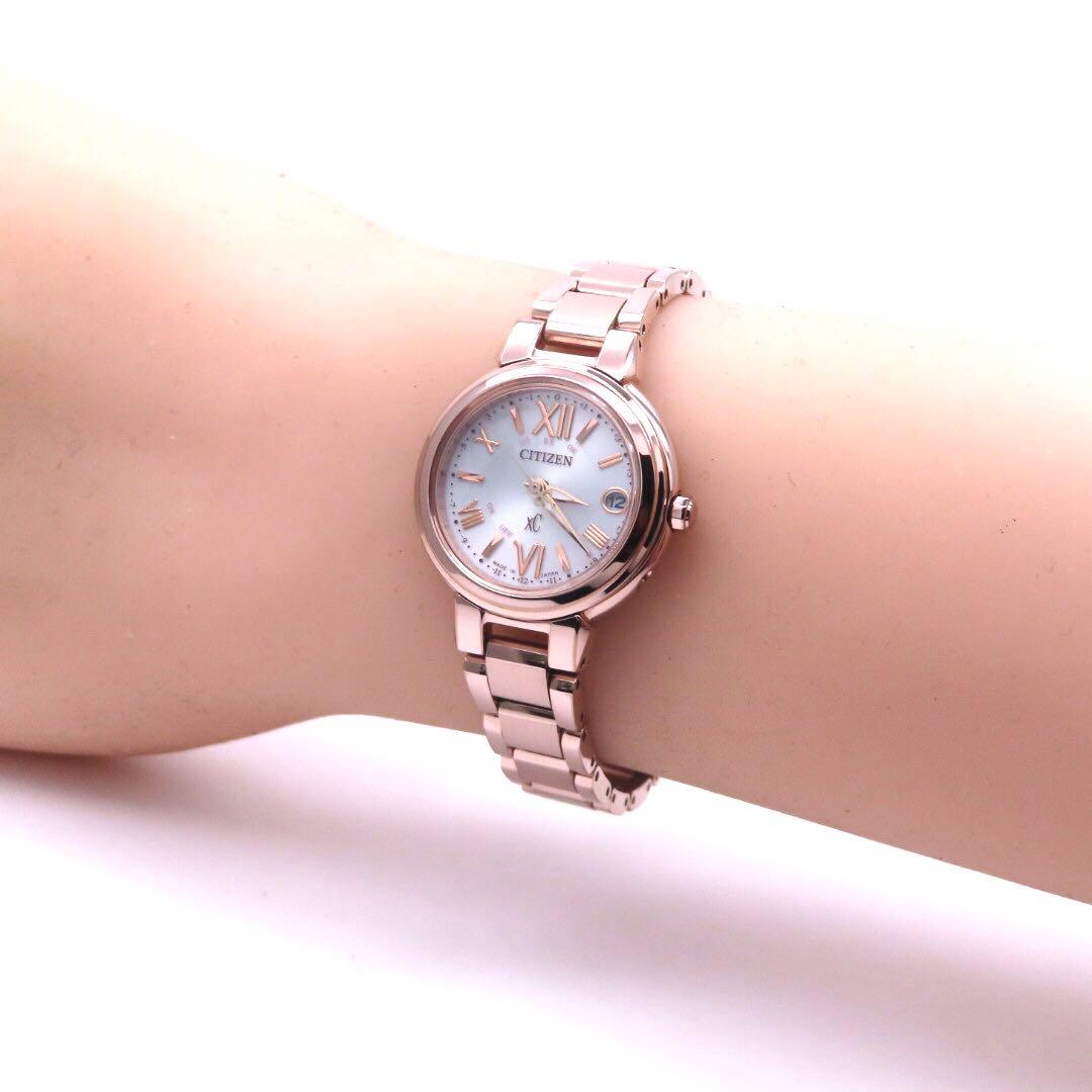 ☆極美品 ES9435 51A クロスシー 電波ソーラー シチズン 時計 ピンク