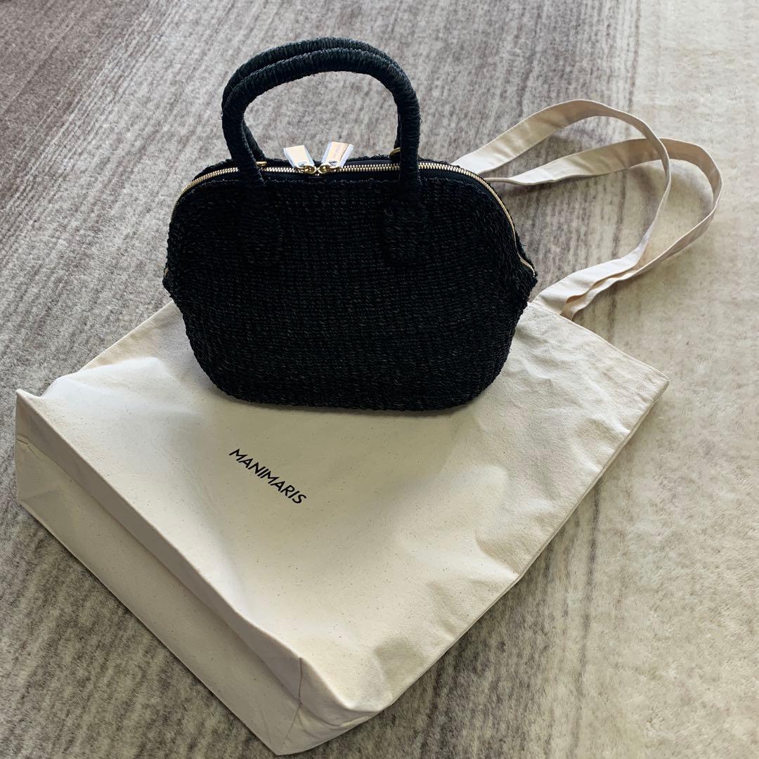 manimaris 新品未使用 アバカボストンバッグ ミニサイズ はBLACK