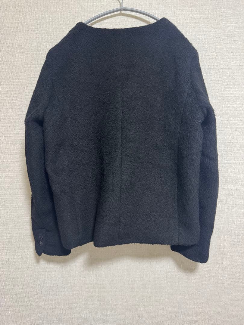 FEKETE/ノーカラーウールシャギージャケット ブラック　2025