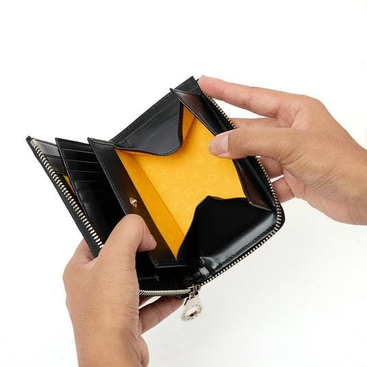 カステルバジャック 牛革 Ｌ字ジップ財布 縦型 人気デザイン ブルー