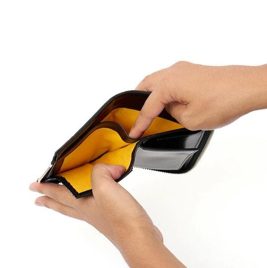 カステルバジャック 牛革 Ｌ字ジップ財布 縦型 人気デザイン ブルー