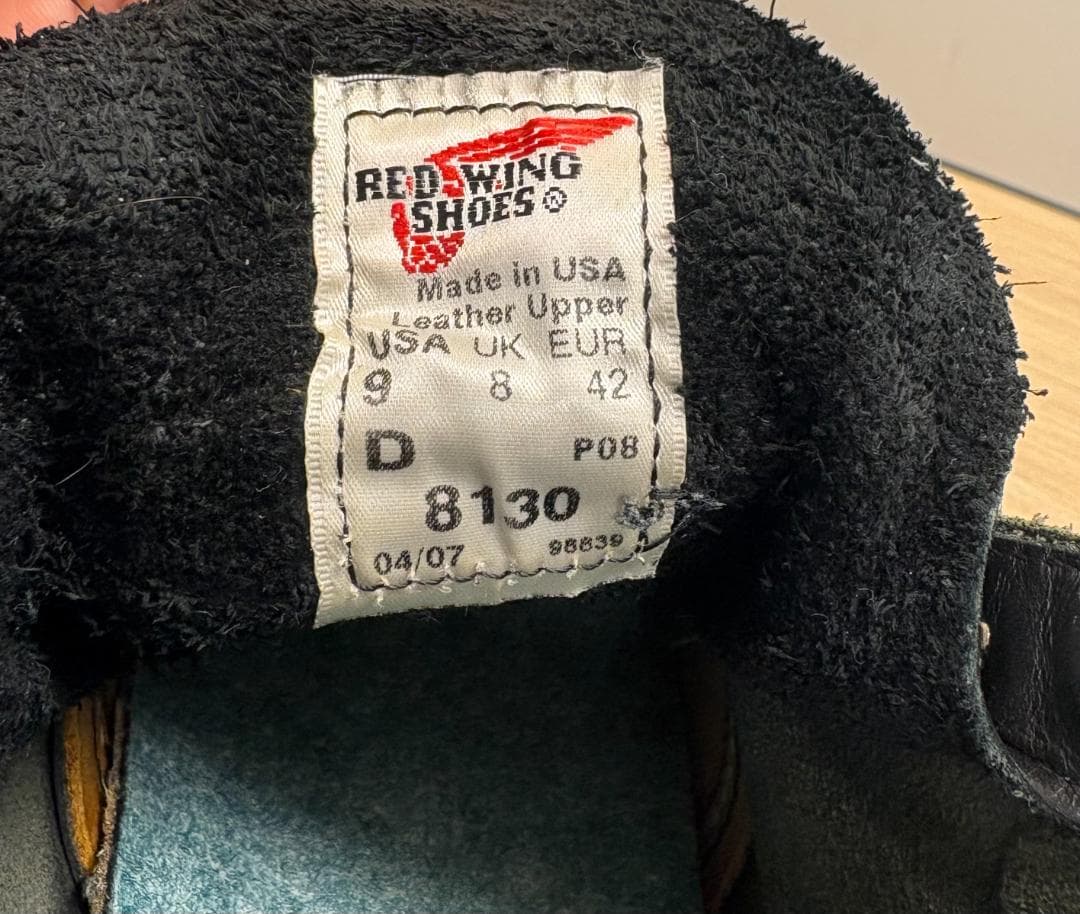 RED WING 8130 ブラックワークブーツ 9