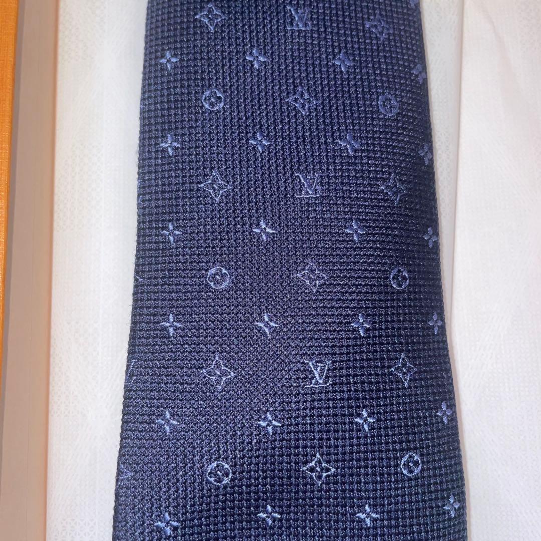 LOUIS VUITTON ネクタイ ネイビー モノグラム