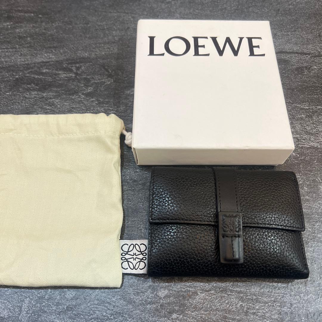 LOEWE 三つ折り財布 ブラック レザー