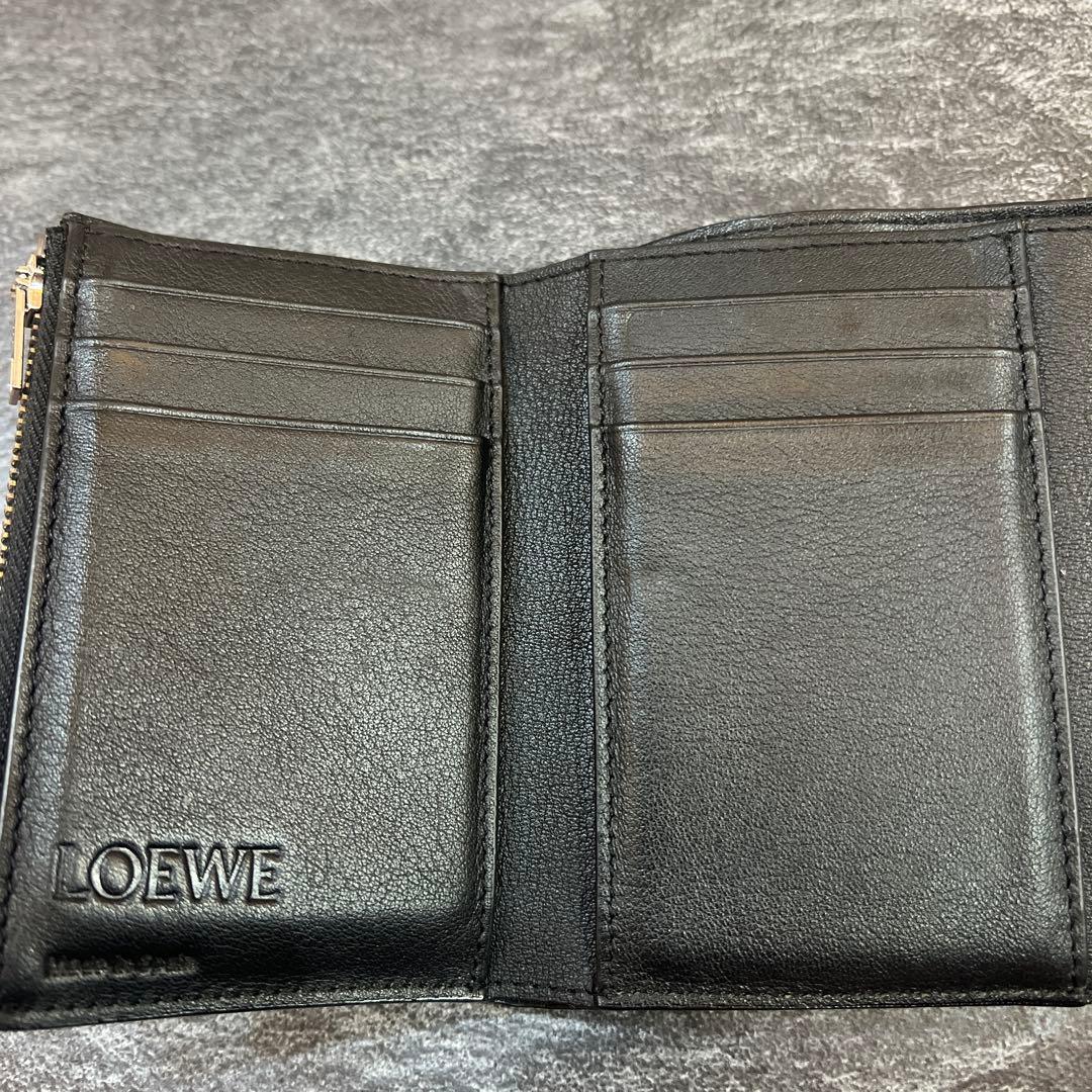 LOEWE 三つ折り財布 ブラック レザー