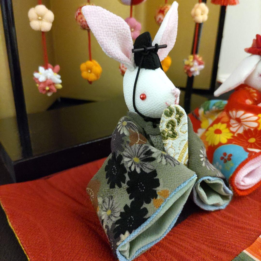 ちりめん細工 雛人形と吊るし飾り(吊るし台付）