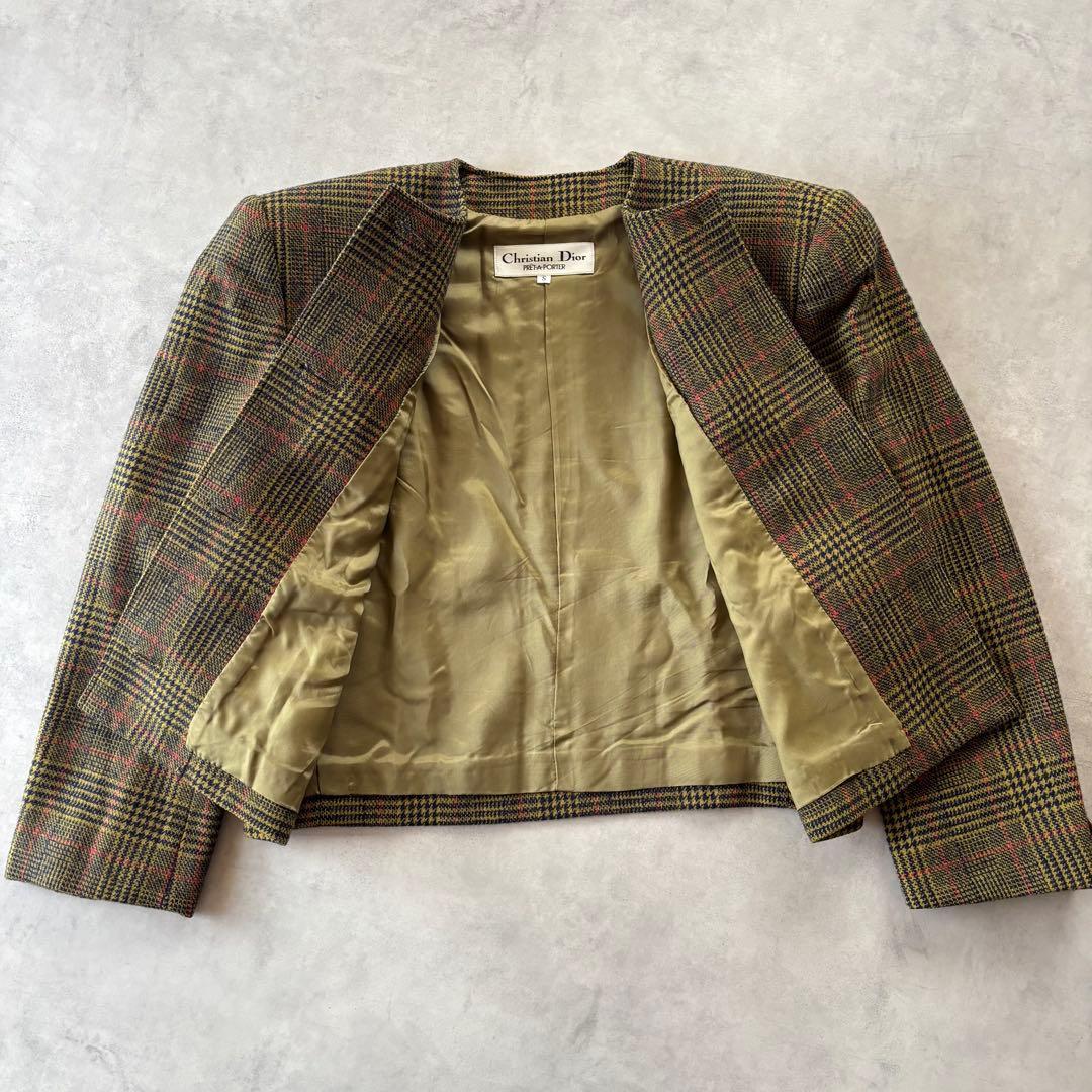 【Christian Dior】ヴィンテージ ツイード ジャケット ウール S