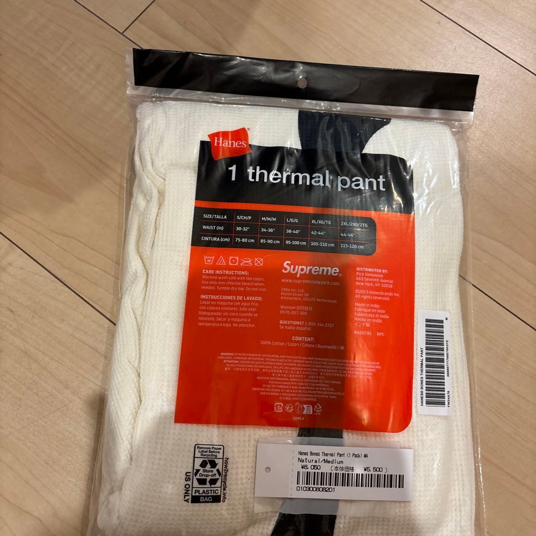 MサイズSupreme x Hanes Bones Thermal Pant