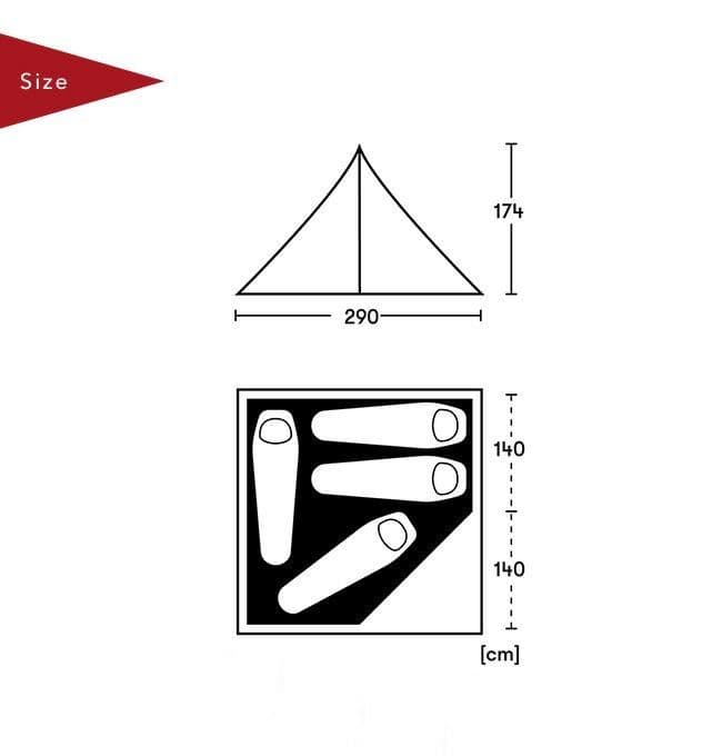 Spatz サンドブラウン 4人用ワンポールテント