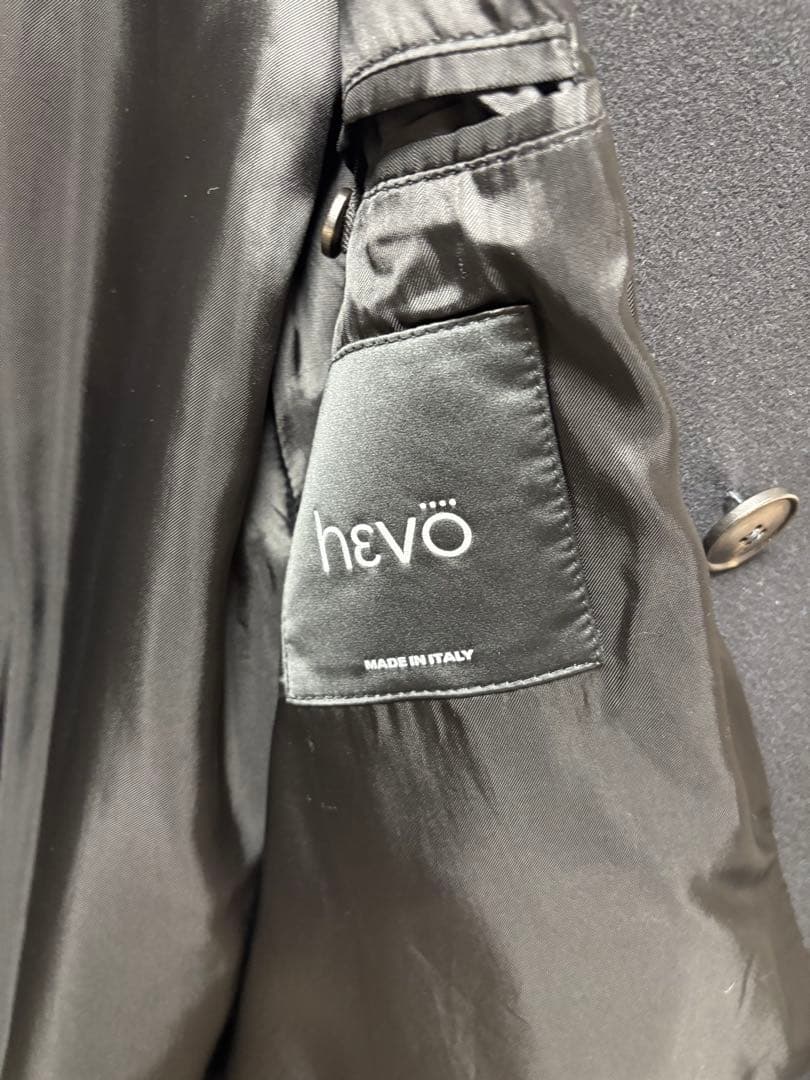 【新品】HEVOコート BRINDISI ベルテッドコート（ブラック）44