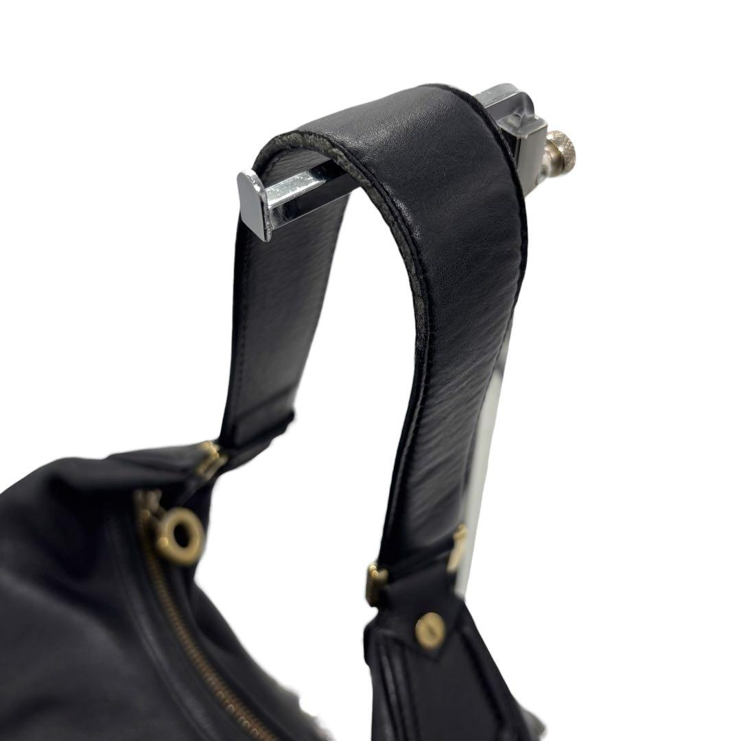 ✨極美品✨　BVLGARI コレツィオーネ　ショルダーバッグ レザー ブラック