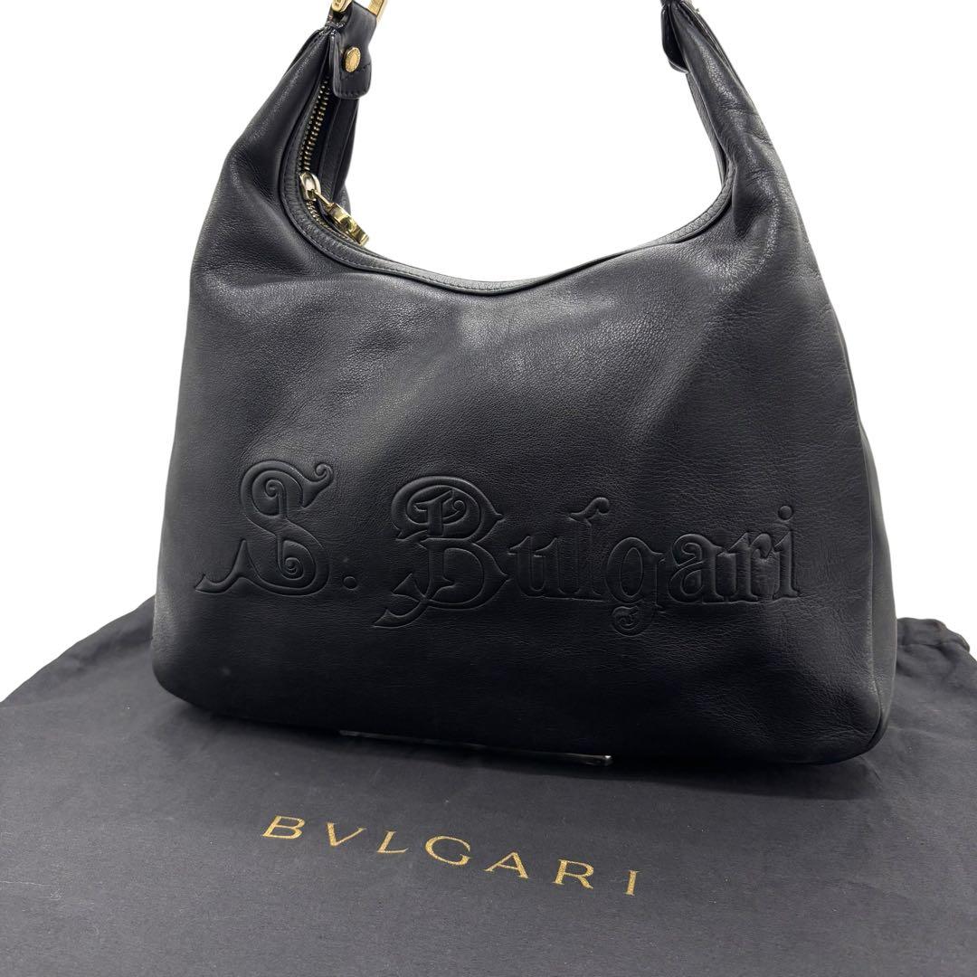 ✨極美品✨　BVLGARI コレツィオーネ　ショルダーバッグ レザー ブラック