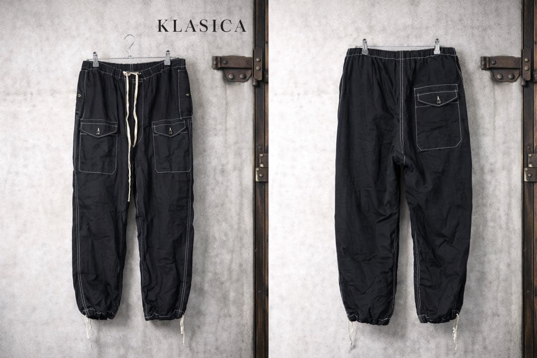 KLASICA ドローストリング カーゴパンツ ブラック