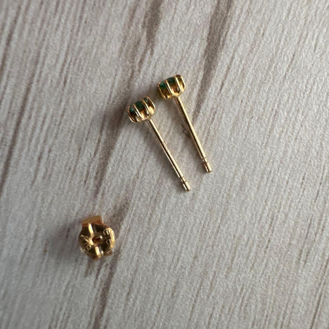 最終値下げ　ete ピアス 誕生日石 5月エメラルド