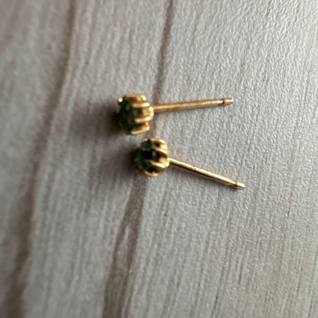 最終値下げ　ete ピアス 誕生日石 5月エメラルド