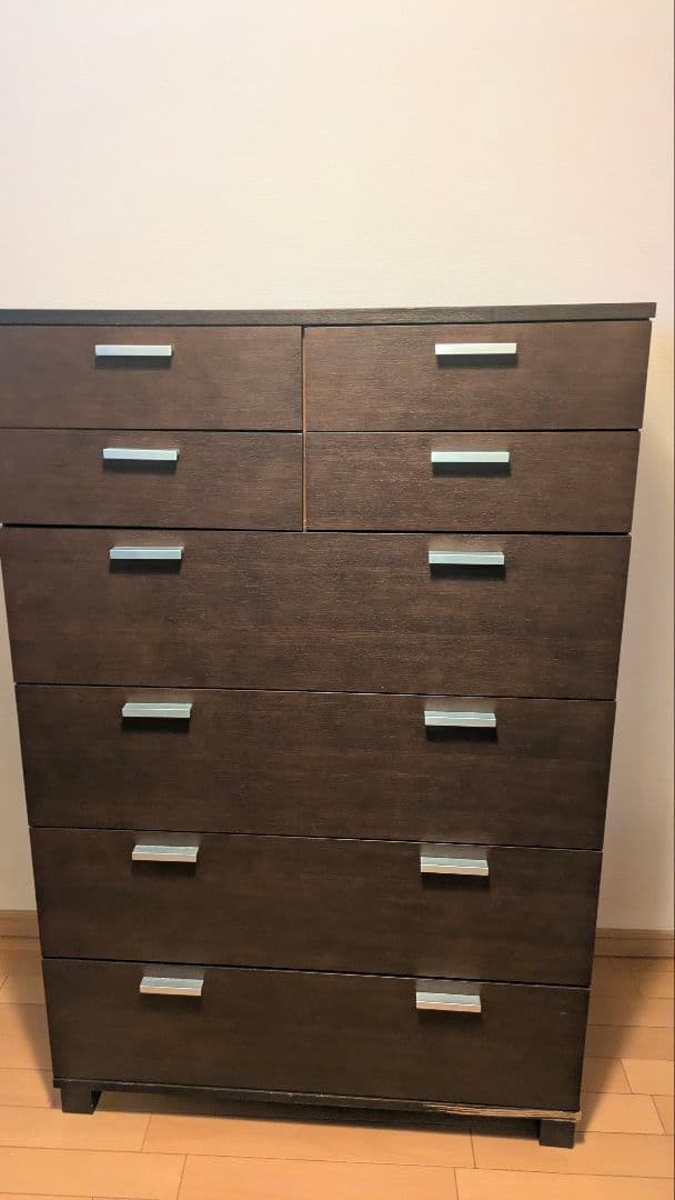 ダークブラウン木製チェスト 8引き出し☆送料込み