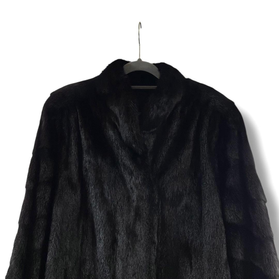 【美品】ブラックグラマ ミンク 毛皮 コート サイズ11