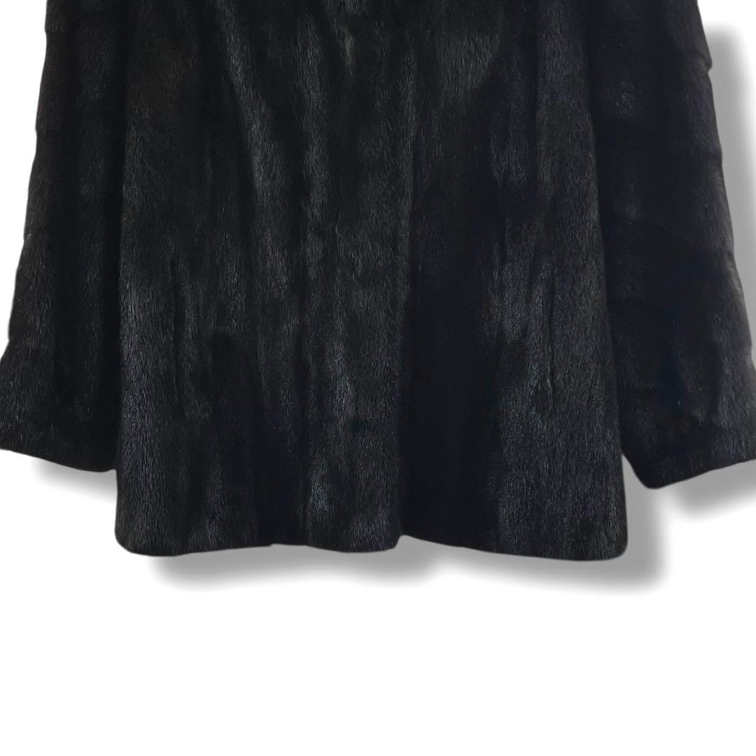 【美品】ブラックグラマ ミンク 毛皮 コート サイズ11