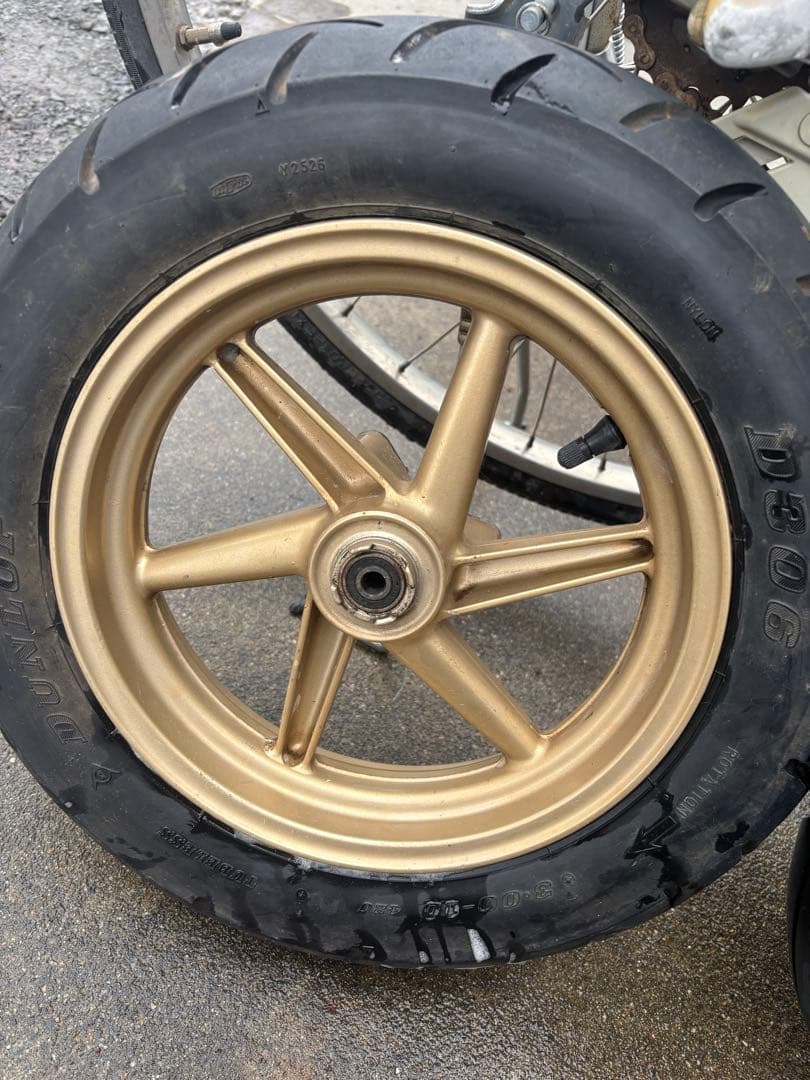 ホンダ AF35 ライブディオZX 純正前後ホイール タイヤ付き 金ホイール