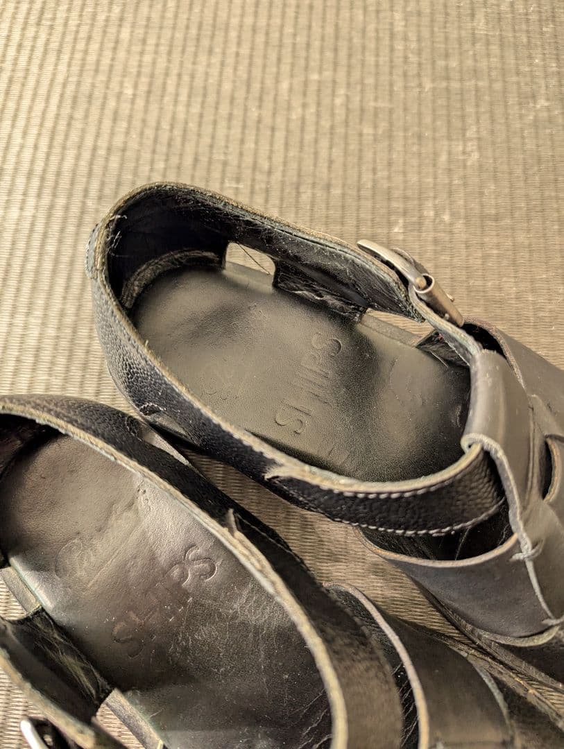 Paraboot パラブーツ ブラック レザーサンダル　グルカ 25.5cm